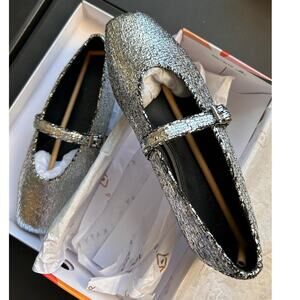 Katy Perry Women's The Evie Mary Jane Ballet Flats Silver 7.5 New in Box!